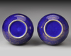 A PAIR OF CHINESE GILT POWDER-BLUE  BOTTLE VASES, LATE 19TH-EARLY 20TH CENTURY