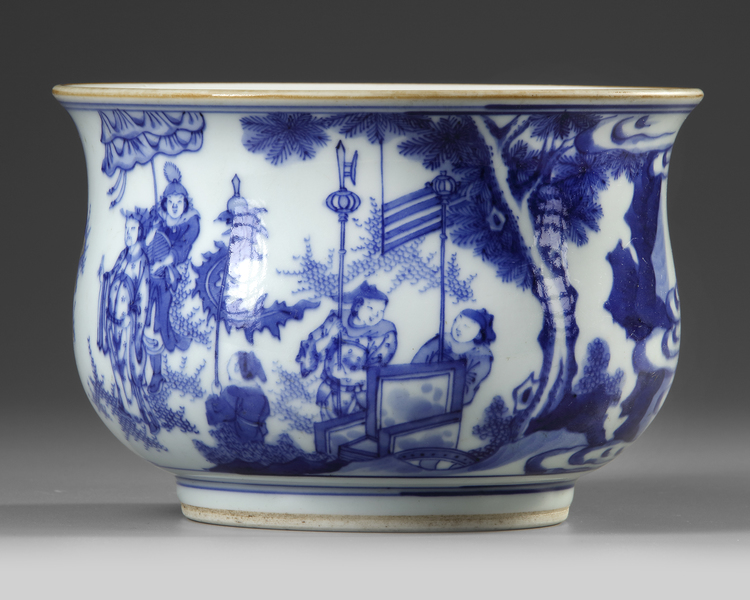A CHINESE BLUE AND WHITE BOWL, QING DYNASTY (1644-1911)