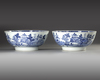 A PAIR OF LARGE CHINESE BLUE AND WHITE BOWLS, 18TH CENTURY