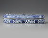 A CHINESE BLUE AND WHITE PEN BOX FOR THE ISLAMIC MARKET, QING DYNASTY (1644-1911)