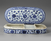 A CHINESE BLUE AND WHITE PEN BOX FOR THE ISLAMIC MARKET, QING DYNASTY (1644-1911)