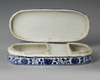 A CHINESE BLUE AND WHITE PEN BOX FOR THE ISLAMIC MARKET, QING DYNASTY (1644-1911)