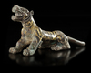 A CHINESE BRONZE 'TIGER' SCROLL WEIGHT, HAN DYNASTY (206 BC-220 AD) OR LATER