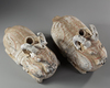 A PAIR OF TERRACOTTA VESSELS IN THE FORM OF A RAM, HAN DYNASTY (206 BC-220 AD)
