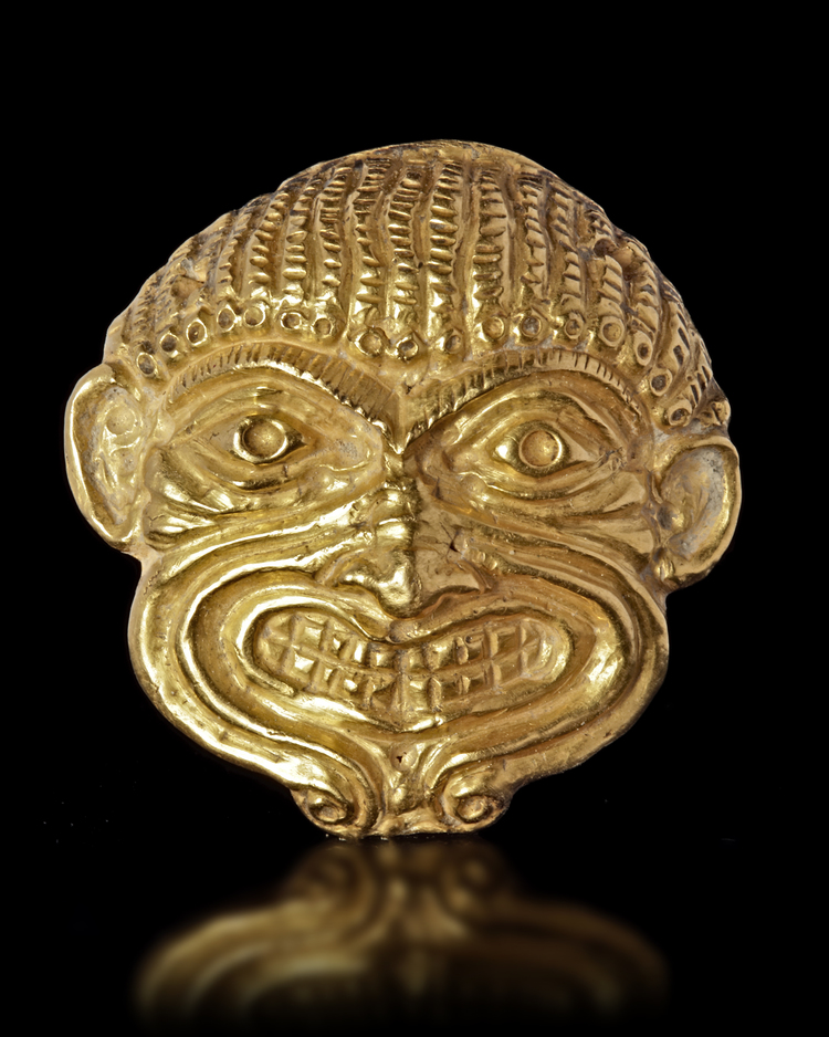 A GREEK GOLD APPLIQUE IN THE FORM OF THE GORGON, 5TH CENTURY BC