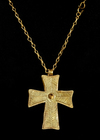 A LARGE PECTORAL CROSS IN PALE GOLD WITH A CHAIN, BYZANTINE, 6TH-7TH CENTURY AD