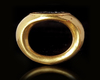 A ROMAN GOLD RING WITH A BLACK JASPER INTAGLIO, 2ND CENTURY BC