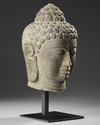 A CHINESE STONE BUDDHA HEAD, 19TH-20TH CENTURY