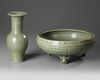 A CHINESE LONGQUAN CELADON BALUSTER VASE, MING DYNASTY (1368-1644)