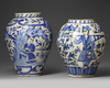 A PAIR OF PERSIAN POTTERY JARS, 19TH CENTURY