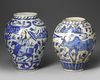 A PAIR OF PERSIAN POTTERY JARS, 19TH CENTURY