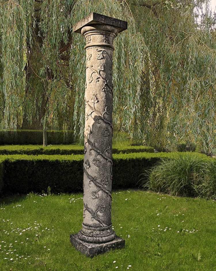 A CARVED LIMESTONE COLUMN, EARLY 20TH CENTURY