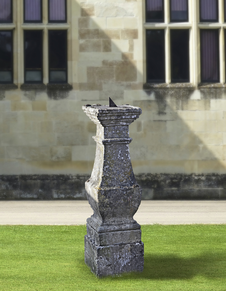 A FRENCH CARVED LIMESTONE BALUSTER PEDESTAL, 18TH CENTURY