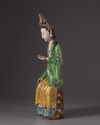 A large Chinese enamelled figure of Guanyin