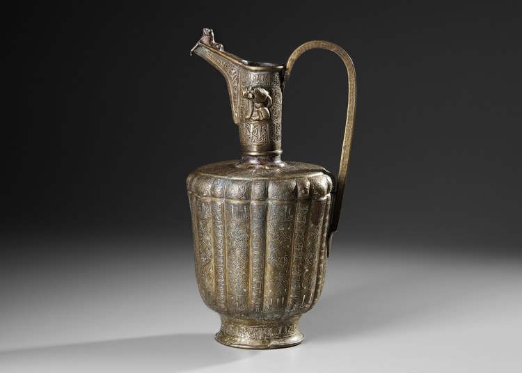 A SILVER AND COPPER INLAID EWER, 12TH CENTURY