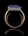 AN ANTIQUE RING WITH A ROMAN AMETHYST INTAGLIO, 1ST CENTURY AD, 18TH CENTURY RING