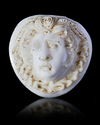 A LARGE WHITE ROMAN AGATE CAMEO WITH THE HEAD OF MEDUSA, 2ND-3RD CENTURY AD