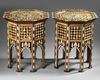 A PAIR OF OTTOMAN MOTHER OF PEARL AND TORTOISESHELL INLAID TABLES, EARLY 20TH CENTURY