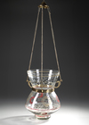 A MAMLUK-STYLE GLASS MOSQUE LAMP,  20TH CENTURY