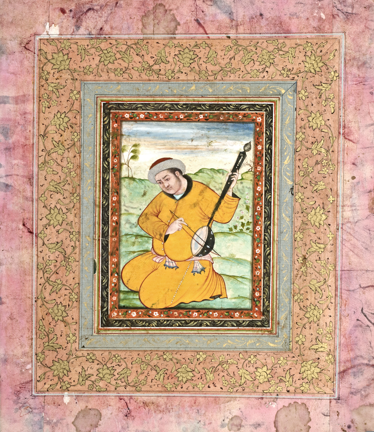 A PERSIAN MINIATURE OF A MUSICIAN, QAJAR 19TH-20TH CENTURY