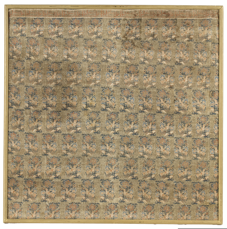 A SAFAVID SILK AND METAL TEXTILE, WITH ARABIC INSCRIPTIONS, 17TH CENTURY