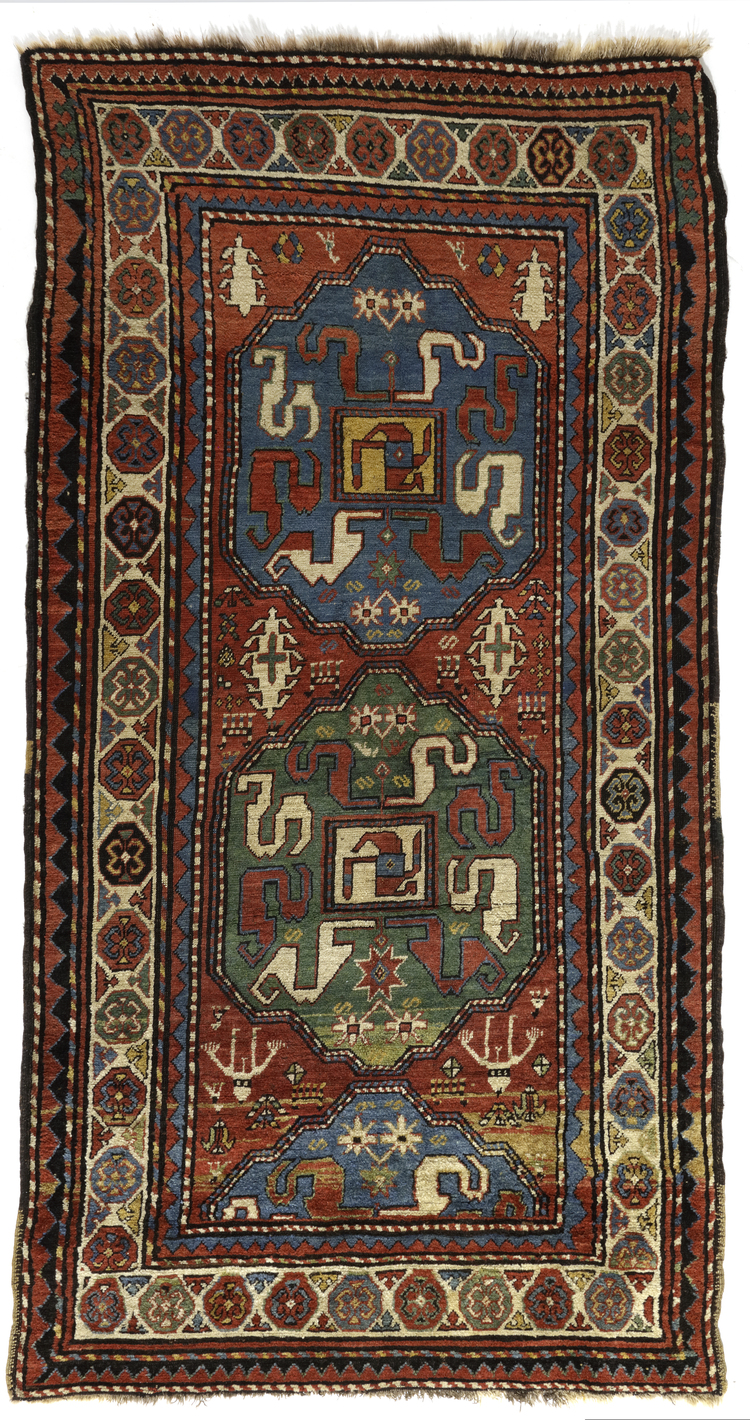 A CAUCASIAN RUG, WOLKENBAND KHNDZORESK KAZAK