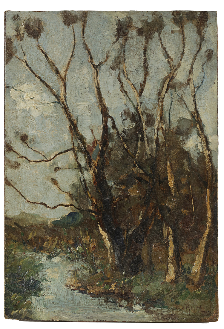 NICO VAN RIJN (1887-1962), A STUDY OF TREES, OIL ON BOARD