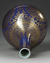 A GILT CHINESE POWDER BLUE BOTTLE VASE, 19TH-20TH CENTURY