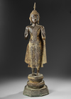 A GILT BRONZE STANDING FIGURE OF A BUDDHA, LATE 19TH CENTURY