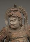 A JAPANESE LIFE-SIZE NIO WOODEN STATUE, 1868-1912 (MEIJI PERIOD)