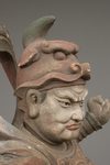 A JAPANESE LIFE-SIZE NIO WOODEN STATUE, 1868-1912 (MEIJI PERIOD)