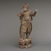 A JAPANESE LIFE-SIZE NIO WOODEN STATUE, 1868-1912 (MEIJI PERIOD)