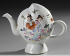 A CHINESE FAMILLE ROSE 'COWHERD AND WEAVER GIRL' CADOGAN TEAPOT, 19TH-20TH CENTURY