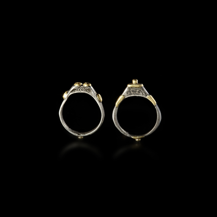 A PAIR OF SILVER SELJUK RINGS, 11TH-12TH CENTURY AD