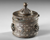 A FINE BRONZE INKWELL WITH A DOMED LID, KHORASAN, PERSIA, EARLY 13TH CENTURY