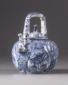 A Chinese blue and white wine-pot with cover