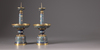 A pair of Chinese cloisonné candle-stands