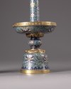 A pair of Chinese cloisonné candle-stands