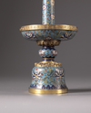 A pair of Chinese cloisonné candle-stands