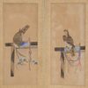 A JAPANESE TWO PANEL SCREEN WITH HAWKS, 19TH CENTURY (LATE EDO EARLY MEIJI PERIOD)