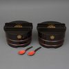 TWO JAPANESE LACQUERED RICE CONTAINERS, MEIJI PERIOD (1868-1912)