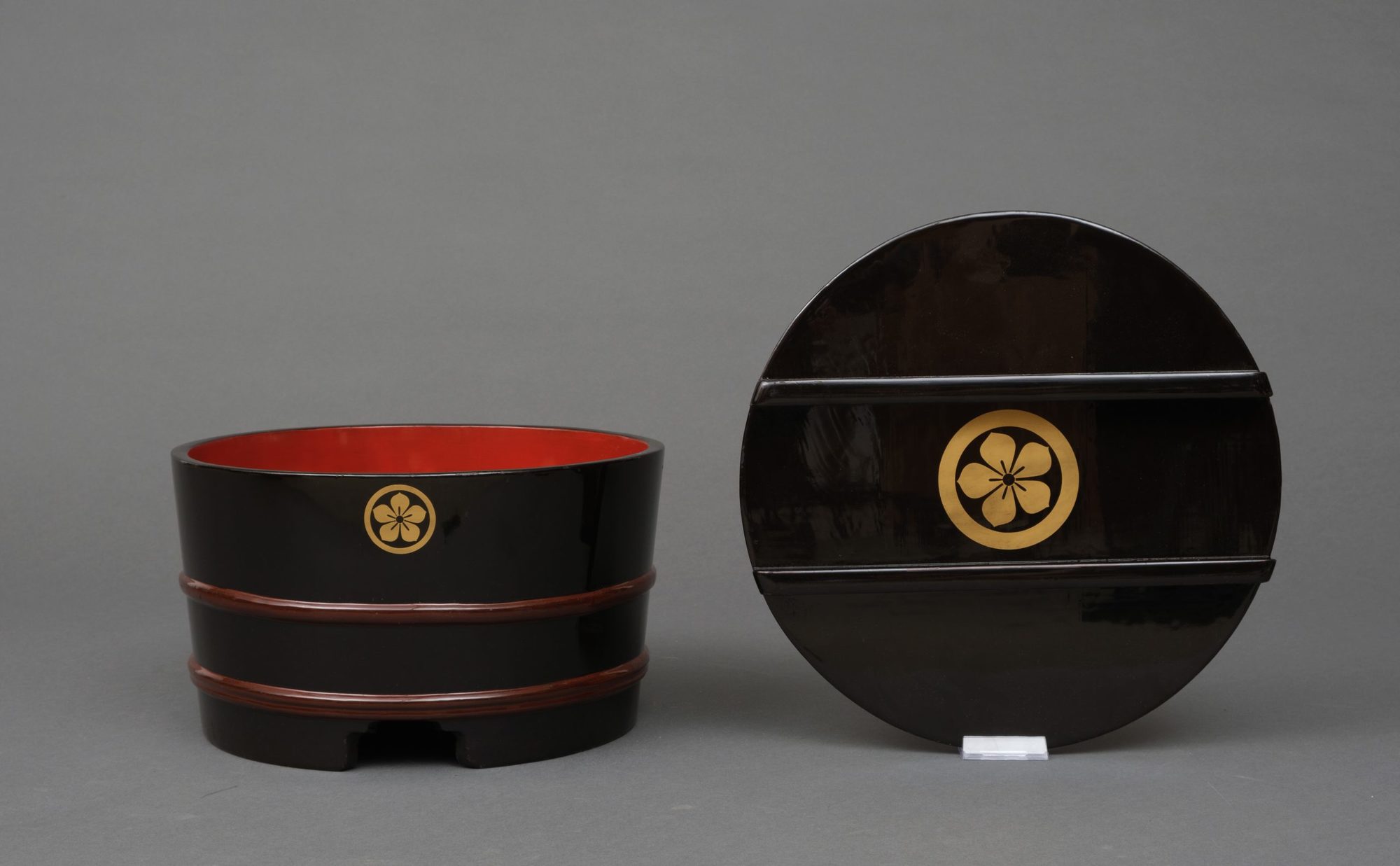 TWO JAPANESE LACQUERED RICE CONTAINERS, MEIJI PERIOD (1868-1912)