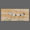 A JAPANESE MID-SIZE 6-PANEL RINPA STYLE BYÔBU (FOLDING SCREEN) WITH CRANES, FIRST HALF 20TH CENTURY (TAISHO PERIOD, EARLY SHOWA PERIOD)