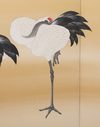 A JAPANESE MID-SIZE 6-PANEL RINPA STYLE BYÔBU (FOLDING SCREEN) WITH CRANES, FIRST HALF 20TH CENTURY (TAISHO PERIOD, EARLY SHOWA PERIOD)