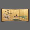 A LARGE JAPANESE 6-PANEL BYÔBU (FOLDING SCREEN) WITH GENJI RIDING A HORSE, LATE 18TH-EARLY 19TH CENTURY EDO PERIOD)