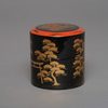 A JAPANESE TEA CADDY (NATSUME) WITH PINE TREE DESIGN, MID 20TH CENTURY (MID SHOWA PERIOD)