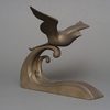 A JAPANESE  ART DECO BRONZE BIRD, MID 20TH CENTURY (MID SHOWA PERIOD)