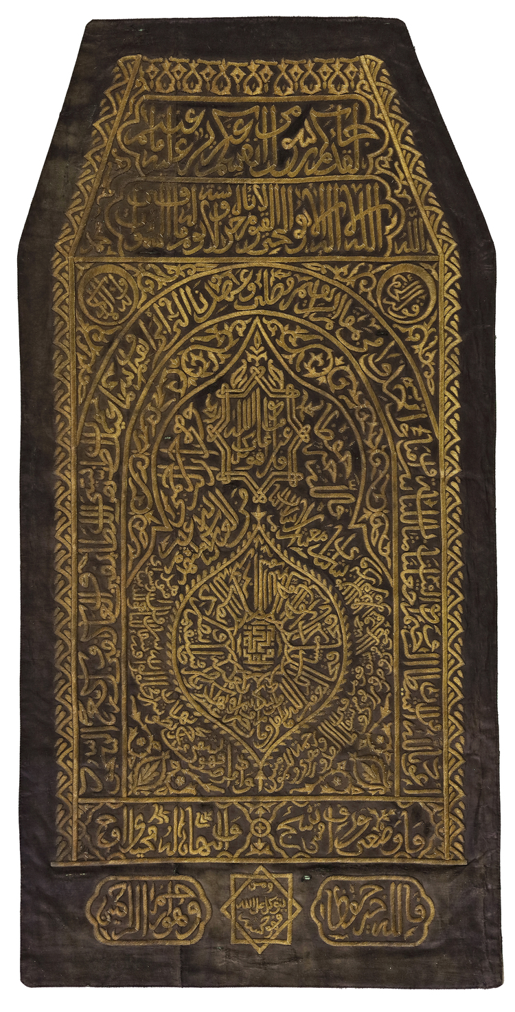 A LARGE METAL-THREAD WOVEN SHRINE COVER NORTH AFRICA, 17TH CENTURY