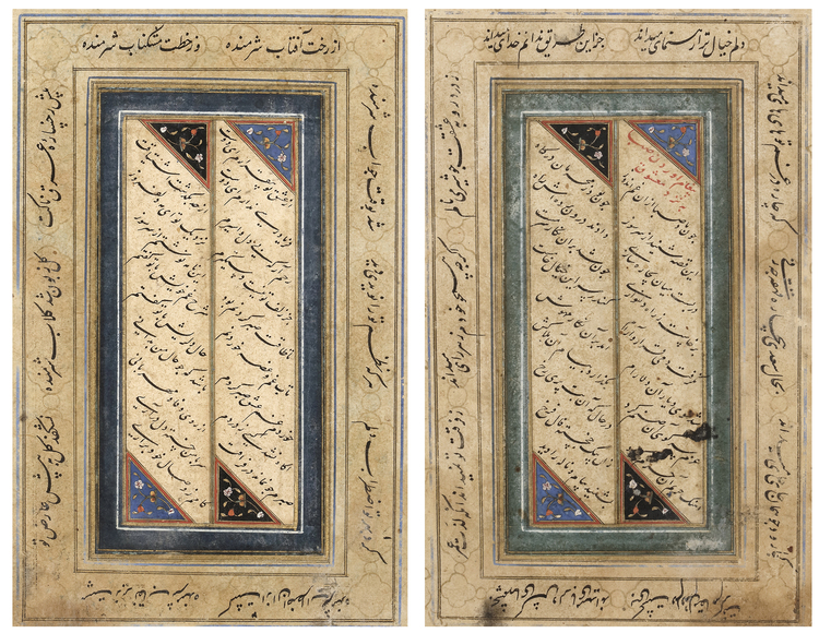 A DOUBLE SIDED SAFAVID CALLIGRAPHIC LEAF, PERSIA, 17TH CENTURY