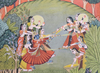 KRISHNA AND RADHA PLAYING HOLI INDIA, BUNDI, CIRCA 1820-1830